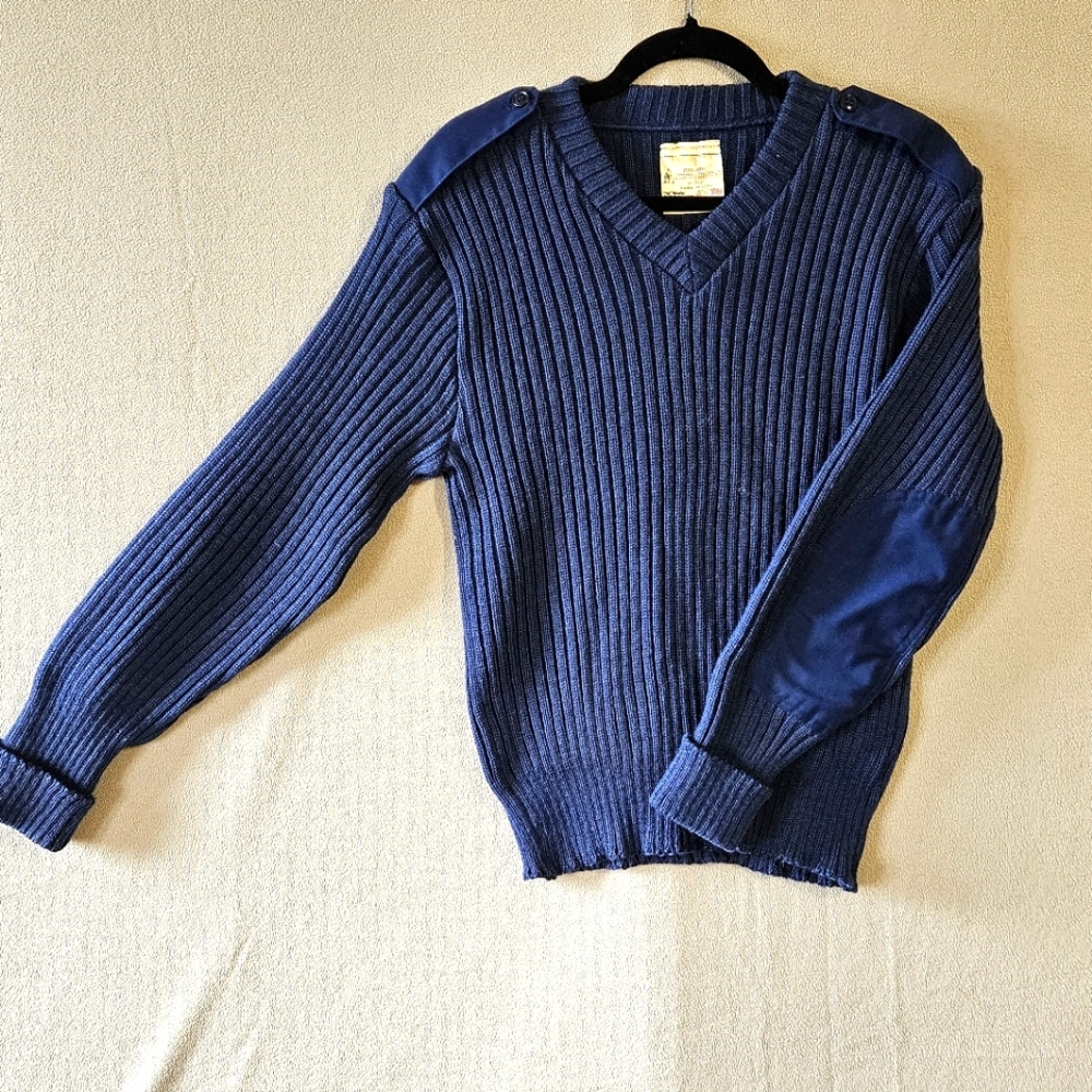 Brigade Quartermasters Vintage 100% Wool Women's Navy Knit Sweater